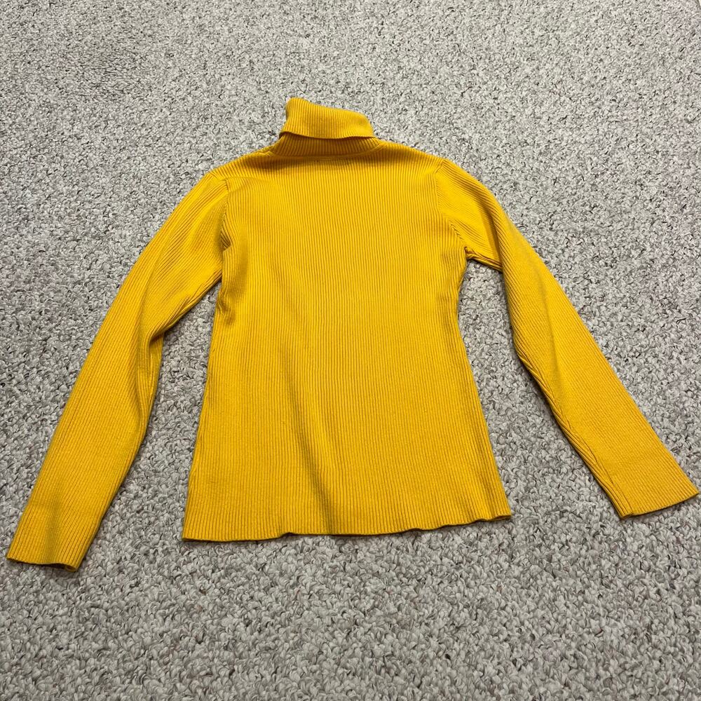 Nine Bull Ribbed Turtleneck Long Sleeve Sweater Sz L Yellow Classic Casual - Picture 7 of 7